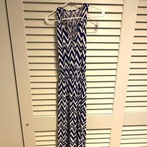 Lilly Pulitzer navy and white maxi dress